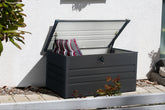 Cutie / Ladă depozitare pentru grădină metalică 400 L PB02BT-BD - 62 x 132 x 62 cm antracit