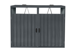Cutie de gunoi metalică L cu 2 boxe BS-MK2 - 80 x 160 x 122 cm antracit
