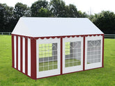 4x6 m Cort Evenimente ECONOMY, PVC 500g/m² rosu-alb