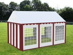 3x6 m Cort Evenimente ECONOMY, PVC 500g/m² rosu-alb