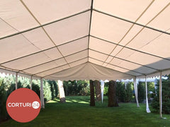 4x6 m Cort Evenimente ECONOMY, PVC 500g/m² rosu-alb