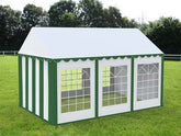 4x6 m Cort Evenimente ECONOMY, PVC 500g/m² verde-alb