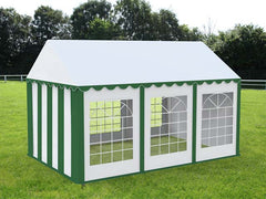 4x6 m Cort Evenimente ECONOMY, PVC 500g/m² verde-alb
