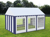 4x6 m Cort Evenimente ECONOMY, PVC 500g/m² albstru-alb