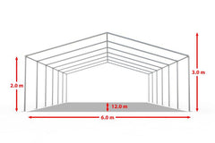 6x12 m Cort Evenimente ECONOMY, PVC 500g/m² alb