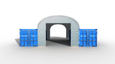 Perete frontal cu usa pt. 10x12 m Acoperisuri Container - PVC alb