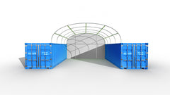 Perete frontal fara usa pt. 8x6/12 m Acoperisuri Container  -PVC alb