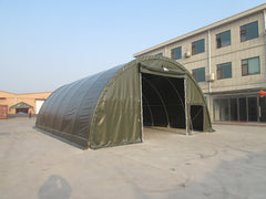 9x20 m Hala TITANICA Semirotunda - 180m2 - verde - Țevi ovală