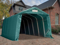 3,3x6m Garaj tip Cort PVC 450 g/m²- verde - pentru Masini Motociclete Biciclete