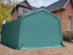 3,3x7,2m Garaj tip Cort PVC 450 g/m²- verde - pentru Masini Motociclete Biciclete