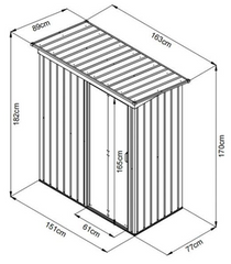 Magazie de gradina depozitare M SD-F7DP - 89 x 163 x 182 cm antracit