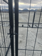 Tarc pentru caini, 8 elemente, 60 x 60 cm, metal, Negru