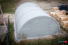 9x10 m Hala TITANICA Semirotunda - 110m2- gri - Țevi Ovală