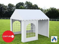 3x3 m Cort Evenimente PROFESSIONAL, PVC ignifug alb