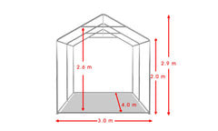 3x4 m Cort Evenimente PROFESSIONAL, PVC ignifug alb