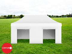 3x6 m Pavilion Pliabil Professional Aluminiu 50 mm, fara ferestre, PVC 620 gr /m2, alb, ignifug