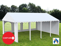 3x8 m Cort Evenimente PROFESSIONAL, PVC ignifug alb
