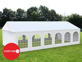 4x12 m Cort Evenimente PROFESSIONAL, PVC ignifug alb