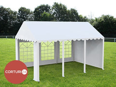 4x6 m Cort Evenimente ECONOMY, PVC alb