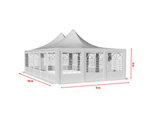 5x10 m Pagoda ECONOMY PVC 500, alb