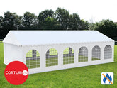5X12 m Cort Evenimente PROFESSIONAL XXL, PVC ignifug alb