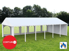 5X12 m Cort Evenimente PROFESSIONAL XXL, PVC ignifug alb