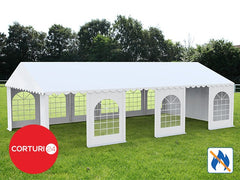 5X12 m Cort Evenimente PROFESSIONAL XXL, PVC ignifug alb