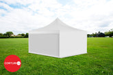 5x5 m Pavilion pliabil Professional Aluminiu 50 mm, fara ferestre, PVC 620 gr /m2, alb, ignifug