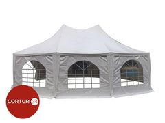 6,8x5m Pagoda 350 g/m2 PVC, alb