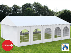 6x10 m Cort Evenimente PROFESSIONAL XXL, PVC ignifug alb