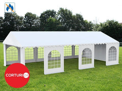 6x12 m Cort Evenimente PROFESSIONAL XXL, PVC ignifug alb