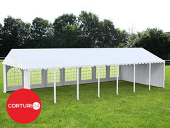 6x14 m Cort Evenimente PROFESSIONAL XXL, PVC ignifug alb