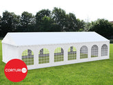 6x14 m Cort Evenimente PROFESSIONAL XXL, PVC ignifug alb