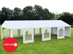 6x14 m Cort Evenimente PROFESSIONAL XXL, PVC ignifug alb
