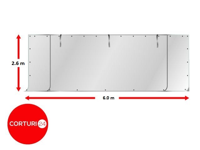 6x2,6 m Perete frontal - PVC 550 g/m2, alb