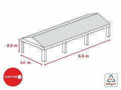 6x6 m-Prelata acoperis 500 gr/m2 - 2m inaltime laterala