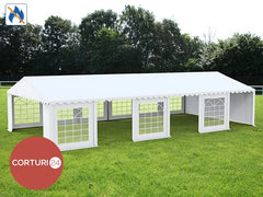 7X12 m Cort Evenimente PROFESSIONAL XXL, PVC ignifug alb