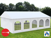 8x10 m Cort Evenimente PROFESSIONAL XXL, PVC ignifug alb