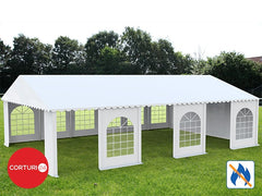 8x12 m Cort Evenimente PROFESSIONAL XXL, PVC ignifug alb