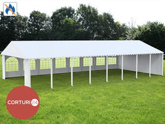 8x16 m Cort Evenimente PROFESSIONAL XXL, PVC ignifug alb
