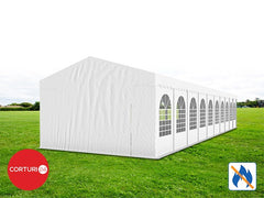 8x20 m Cort Evenimente PROFESSIONAL XXL, PVC ignifug alb