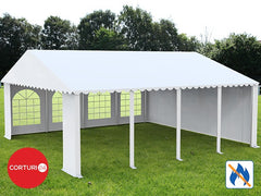 8x8 m Cort Evenimente PROFESSIONAL XXL, PVC ignifug alb