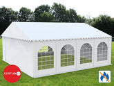 8x8 m Cort Evenimente PROFESSIONAL XXL, PVC ignifug alb