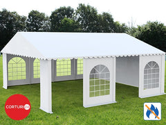 8x8 m Cort Evenimente PROFESSIONAL XXL, PVC ignifug alb