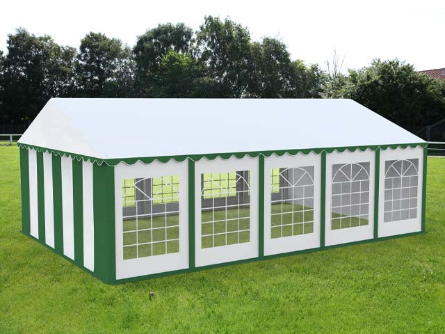 5x10 m Cort Evenimente ECONOMY, PVC verde-alb