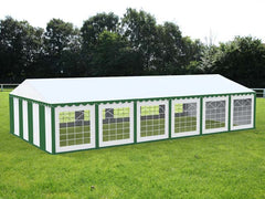 6x12 m Cort Evenimente ECONOMY, PVC verde-alb