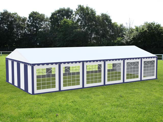 6x12 m Cort Evenimente ECONOMY, PVC albastru-alb