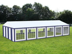 6x12 m Cort Evenimente ECONOMY, PVC albastru-alb