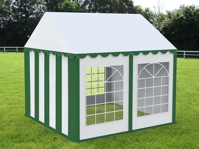 3x4 m Cort Evenimente ECONOMY, PVC verde-alb