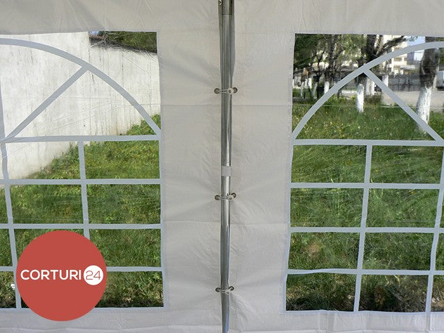 3x4 m Cort Evenimente ECONOMY, PVC verde-alb